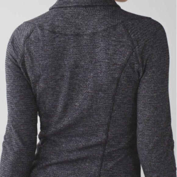 Lululemon Think Fast Pullover Mini Check Pique Black Heathered Black - Picture 4 of 13